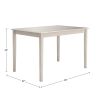Farmhouse 32 x 48 inch Dining Table in Antique White Wood Finish