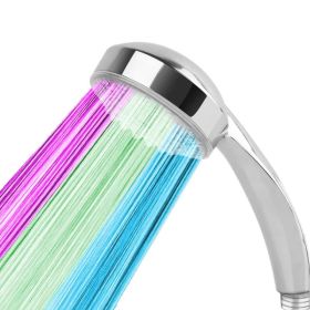 LED Shower Head Handheld Color-Changing Automatically Hydropower Without Batteries (Option: Silver) LED Shower Head Handheld Color-Changing Automatically Hydropower Without Batteries (Option: Silver)